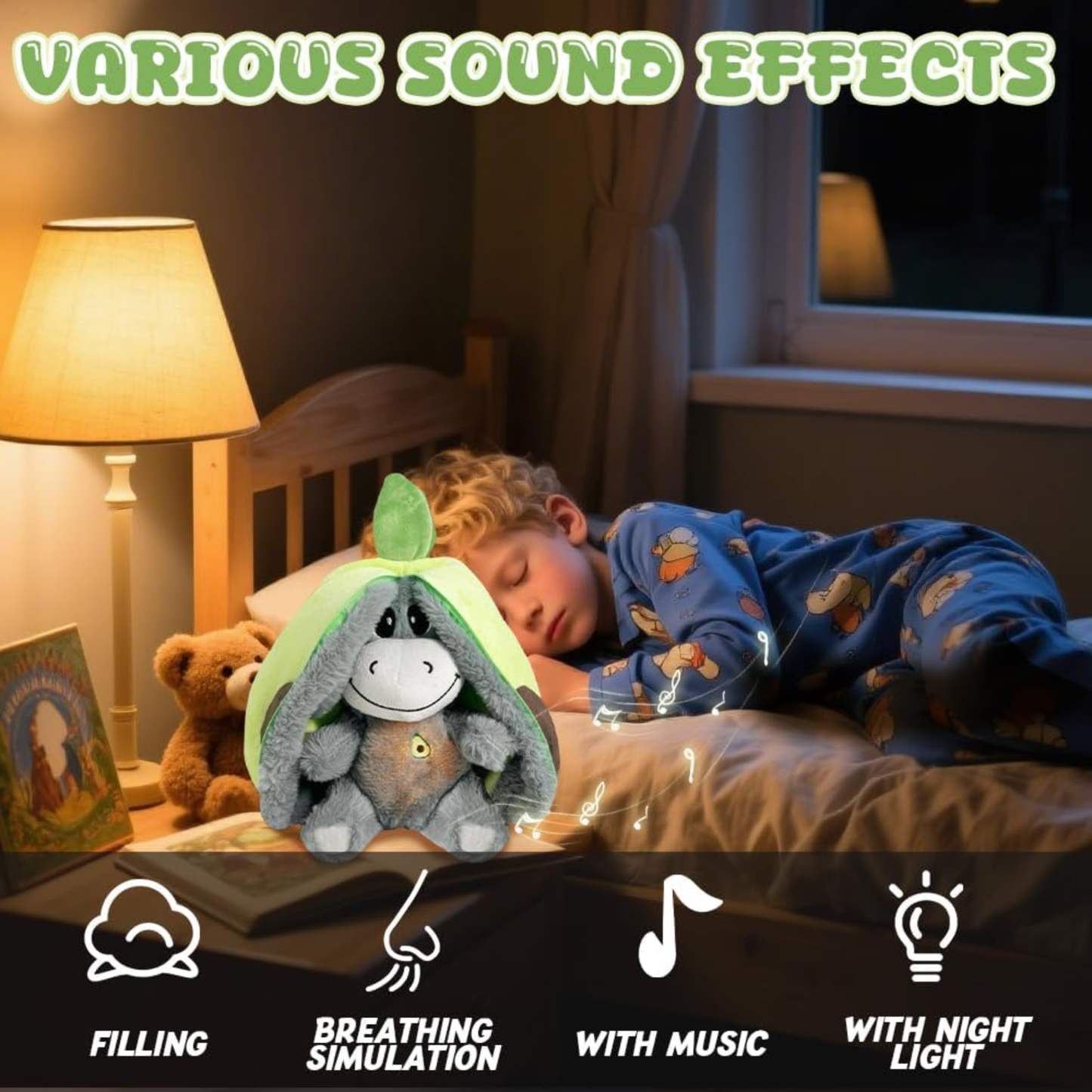 Calm HUG – Peluche Aguacate con Luz y Sonido | Ayuda a Dormir y Reducir el Estrés